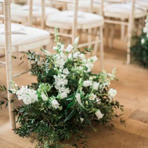 Meadow style wedding flowers aisle decorations Hampton Manor