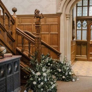 Staircase floral decoration ideas Hampton Manor