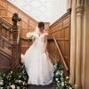 Staircase wedding flowers decorations meadow style Hampton Manor