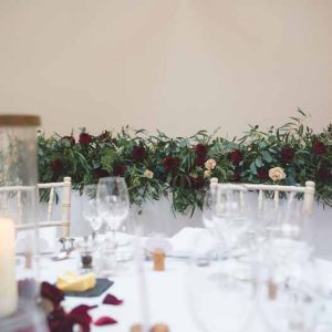 Top table wedding garlands winter wedding Blackwell Grange Passion for Flowers