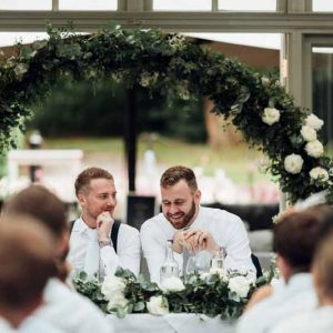 Floral Circle Backdrop wedding moongate Hampton Manor Passion for Flowers