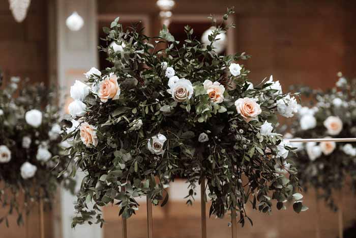 Winter wedding flowers Hampton Manor